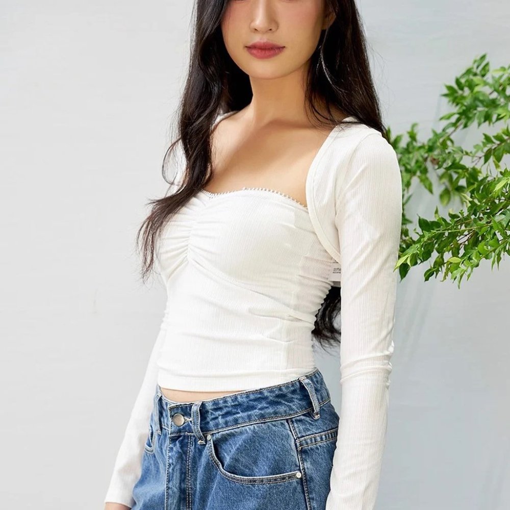 Set Tube Top and Bolero Jacket White - T0744